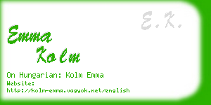 emma kolm business card